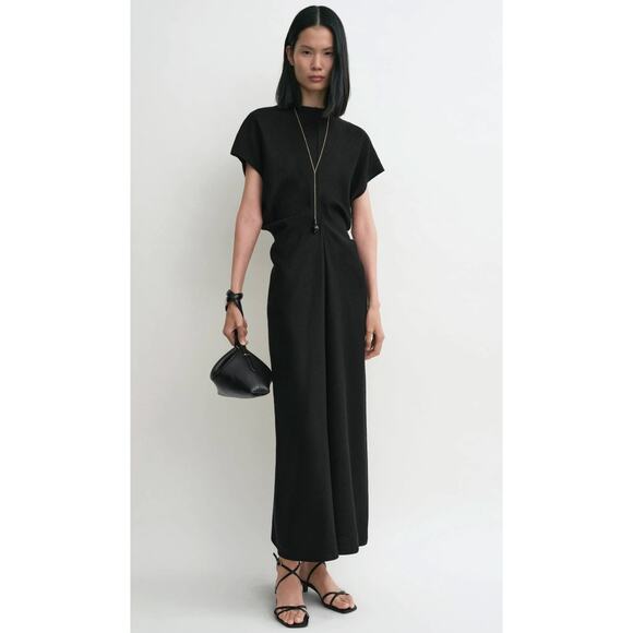 Toteme Slouch waist basketweave dress black - Picture 1 of 7